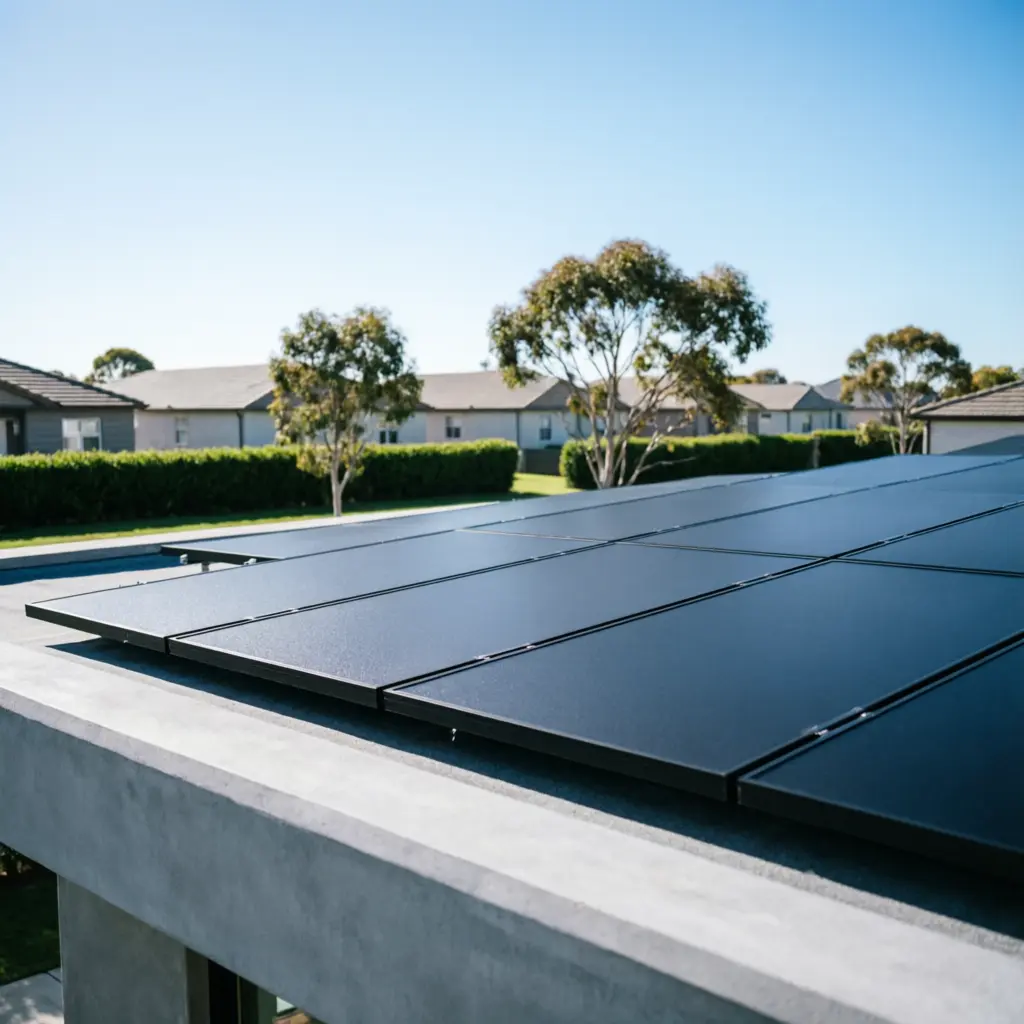 Residential rooftop solar panel installation